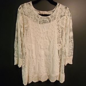 Altar'd State Sheer lace blouse